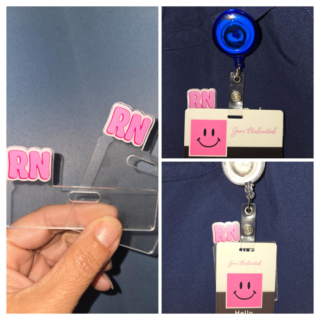 Badge Topper Buddy / Nurse / Office / Gift / RN Pink
