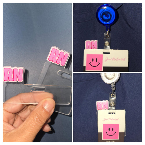 Badge Topper Buddy / Nurse / Office / Gift / RN Pink