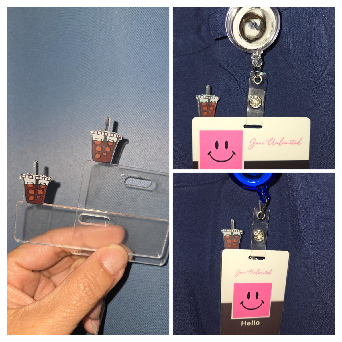 Badge Topper Buddy / Nurse / Office / Gift / Teacher/ Iced Coffee